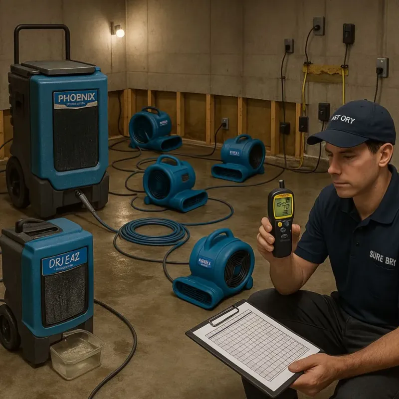 Structural Drying and Dehumidification process in Langdon, ND